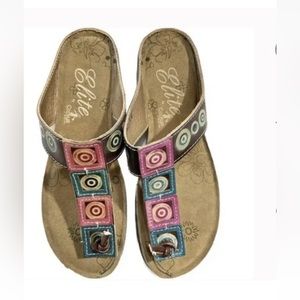 Low Wedge Elite Sandles leather 9